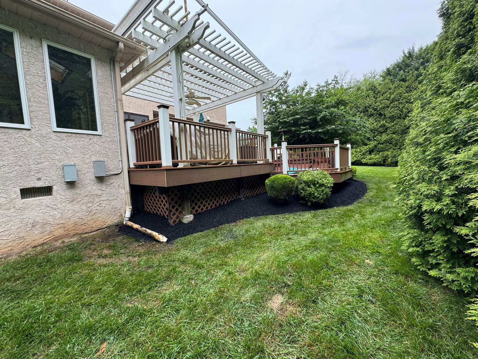 Mulch installation work by Green Force Property Services
